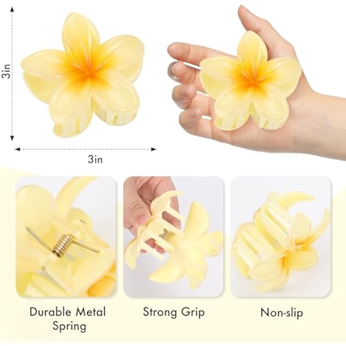 DATANSUN 6PCS 3D Effect Flower Hair Clips Set【NO Damage】【Strong Grip】【Non-Slip】Hair Clips For Thin Hair/Thick Hair，Flower Claw Clips For Women/Girls，Multicolor A - Image 2